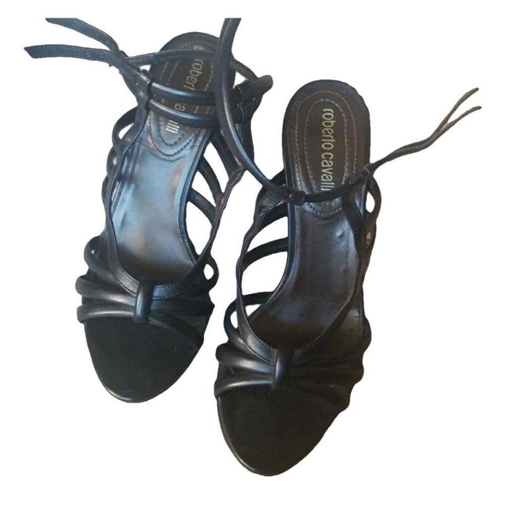 Roberto Cavalli Black Heels Elegant Design